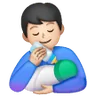 Man Feeding Baby: Light Skin Tone Emoji 👨🏻‍🍼 image - Samsung style