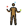 Man Juggling: Medium-Dark Skin Tone Emoji 🤹🏾‍♂️ image - OpenMoji style