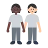 People Holding Hands: Dark Skin Tone, Light Skin Tone Emoji 🧑🏿‍🤝‍🧑🏻 image - Tossface style