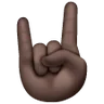 Sign Of The Horns: Dark Skin Tone Emoji 🤘🏿 image - Samsung style