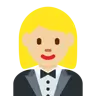 Woman In Tuxedo: Medium-Light Skin Tone Emoji 🤵🏼‍♀️ image - Twitter / X (Twemoji) style