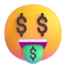 เงิน ปาก ใบหน้า Emoji 🤑 image - Microsoft 3D Fluent style