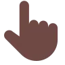Backhand Index Pointing Up: Dark Skin Tone Emoji 👆🏿 image - Tossface style
