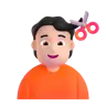 Person Getting Haircut: Light Skin Tone Emoji 💇🏻 image - Microsoft 3D Fluent style