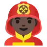 Man Firefighter: Dark Skin Tone Emoji 👨🏿‍🚒 image - Google Noto Color style
