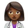 Woman Health Worker: Medium-Dark Skin Tone Emoji 👩🏾‍⚕️ image - Apple style