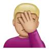 Man Facepalming: Medium-Light Skin Tone Emoji 🤦🏼‍♂️ image - WhatsApp style