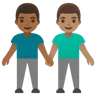 Men Holding Hands: Medium Skin Tone, Medium-Dark Skin Tone Emoji 👨🏽‍🤝‍👨🏾 image - Google Noto Color style