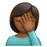 Woman Facepalming: Medium-Dark Skin Tone Emoji 🤦🏾‍♀️ image - WhatsApp style