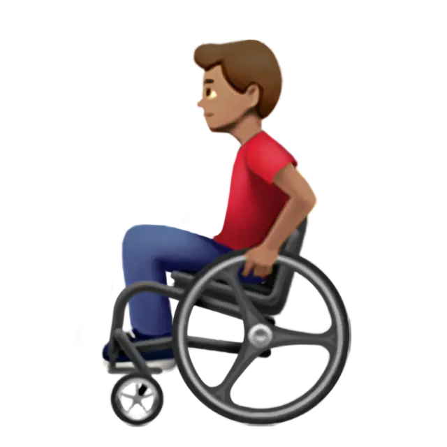 Man In Manual Wheelchair: Medium Skin Tone