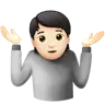 Person Shrugging: Light Skin Tone Emoji 🤷🏻 image - Apple style