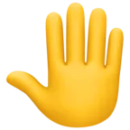 Emoji Alzato il dorso della mano 🤚 image - Facebook Meta style