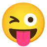 Emoji Affronta con lingua bloccata e occhiolino 😜 image - Google Noto Color style