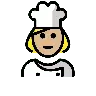 Woman Cook: Medium-Light Skin Tone Emoji 👩🏼‍🍳 image - OpenMoji style