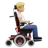 Person In Motorized Wheelchair Facing Right: Medium-Light Skin Tone