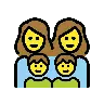 Family: Woman, Woman, Boy, Boy Emoji 👩‍👩‍👦‍👦 image - OpenMoji style