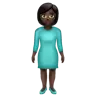 Woman Standing: Dark Skin Tone Emoji 🧍🏿‍♀️ image - WhatsApp style