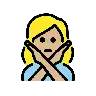 Woman Gesturing No: Medium-Light Skin Tone Emoji 🙅🏼‍♀️ image - OpenMoji style
