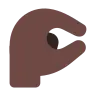 Pinching Hand: Dark Skin Tone Emoji 🤏🏿 image - Tossface style
