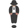 Person In Suit Levitating: Medium Skin Tone Emoji 🕴🏽 image - Tossface style