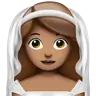 Woman With Veil: Medium Skin Tone Emoji 👰🏽‍♀️ image - Apple style