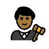 Man Judge: Medium-Dark Skin Tone Emoji 👨🏾‍⚖️ image - OpenMoji style