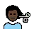 Man Getting Haircut: Dark Skin Tone