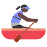 Woman Rowing Boat: Dark Skin Tone Emoji 🚣🏿‍♀️ image - Tossface style
