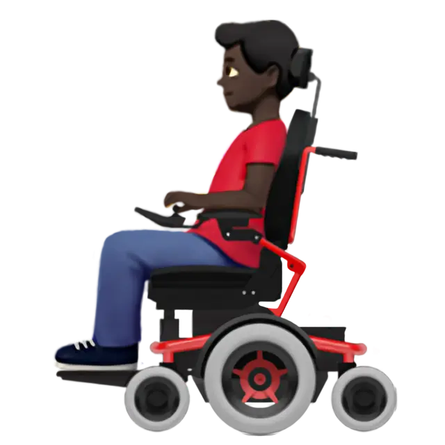 Man In Motorized Wheelchair: Dark Skin Tone
