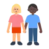 Woman And Man Holding Hands: Medium-Light Skin Tone, Dark Skin Tone Emoji 👩🏼‍🤝‍👨🏿 image - Tossface style