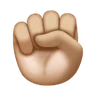 Raised Fist: Medium-Light Skin Tone Emoji ✊🏼 image - Samsung style
