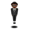 Person In Suit Levitating: Medium-Dark Skin Tone Emoji 🕴🏾 image - Apple style