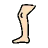 Leg: Light Skin Tone Emoji 🦵🏻 image - OpenMoji style