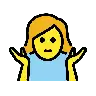 Woman Shrugging Emoji 🤷‍♀️ image - OpenMoji style