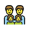 Family: Man, Man, Girl, Girl Emoji 👨‍👨‍👧‍👧 image - OpenMoji style