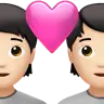 Couple With Heart: Light Skin Tone Emoji 💑🏻 image - Apple style