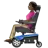 Woman In Motorized Wheelchair: Dark Skin Tone