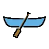 เรือแจว Emoji 🛶 image - OpenMoji style