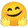 Smiling Face With Open Hands Emoji 🤗 image - Google Noto Color Animated style