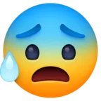 Emoji Affrontare con bocca aperta e sudore freddo 😰 image - Facebook Meta style
