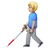 Man With White Cane: Medium-Light Skin Tone