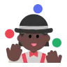 Woman Juggling: Dark Skin Tone Emoji 🤹🏿‍♀️ image - Tossface style