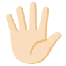 Hand With Fingers Splayed: Light Skin Tone Emoji 🖐🏻 image - Google Noto Color style