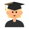 Student: Medium-Light Skin Tone Emoji 🧑🏼‍🎓 image - Tossface style