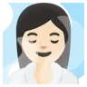 Woman In Steamy Room: Light Skin Tone Emoji 🧖🏻‍♀️ image - Google Noto Color style