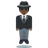 Person In Suit Levitating: Dark Skin Tone