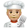 Man Cook: Medium-Light Skin Tone Emoji 👨🏼‍🍳 image - WhatsApp style