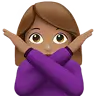 Woman Gesturing No: Medium Skin Tone Emoji 🙅🏽‍♀️ image - Apple style