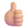 Thumbs Up: Medium-Light Skin Tone Emoji 👍🏼 image - Microsoft 3D Fluent style