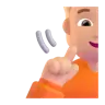 Deaf Person: Medium-Light Skin Tone Emoji 🧏🏼 image - Microsoft 3D Fluent style